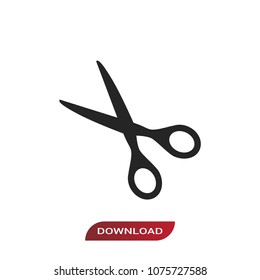 Open scissors icon vector
