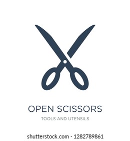 open scissors icon vector on white background, open scissors trendy filled icons from Tools and utensils collection, open scissors vector illustration