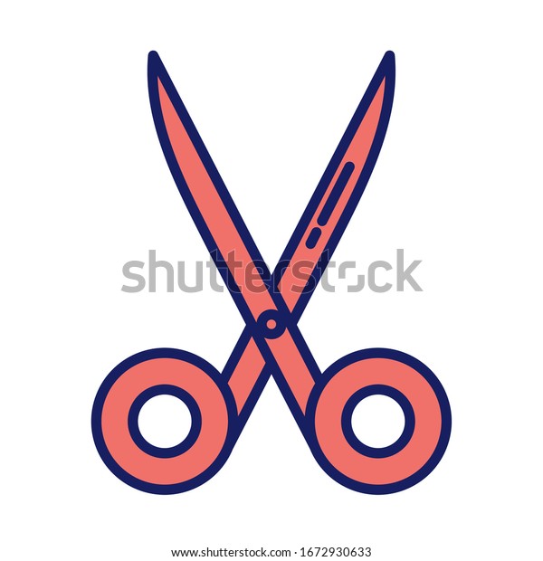 open scissors, line and fill style icon vector
illustration design
