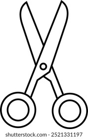 Open scissors line icon illustration