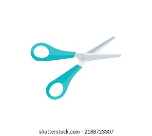 Diseño del logotipo de las tijeras abiertas. Reparación de prendas de vestir, atelier, corte de pelo, belleza, corte de papel de diseño vectorial e ilustración.