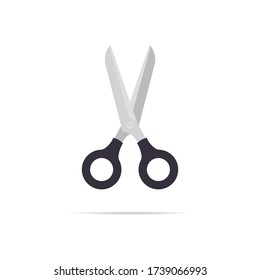 Open scissors on white background icon. Vector illustration eps 10