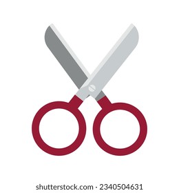 open scissors on white background icon.