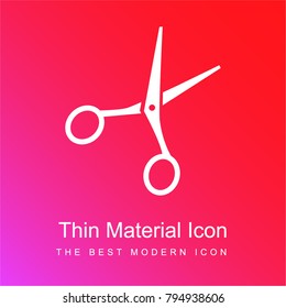 Open scissors red and pink gradient material white icon minimal design
