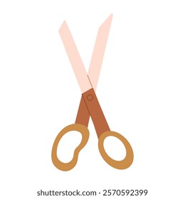 Open scissors. School supplies. Haircut tool vector illustration. 