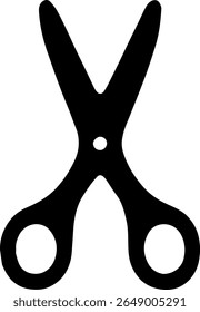 Open Scissors Silhouette Vector Black Tool Clipart on White Background