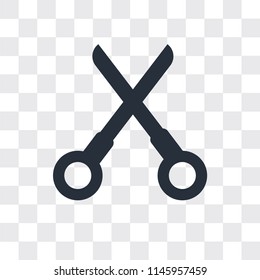 Open scissors vector icon isolated on transparent background, Open scissors logo concept