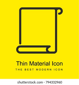 Open scroll outline bright yellow material minimal icon or logo design