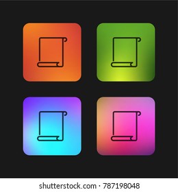 Open scroll outline four color gradient app icon design