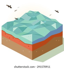 Open Sea exploration. vector illustration