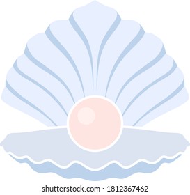Open Seashell Icon. Flat Color Design. Vector Illustration.