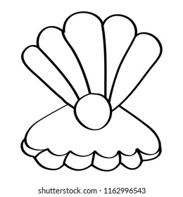 open seashell with pearl marine life