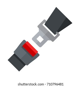 Open Seatbelt. Flat Style Vector