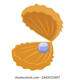 Open shell holding a single shiny pearl, marine treasure