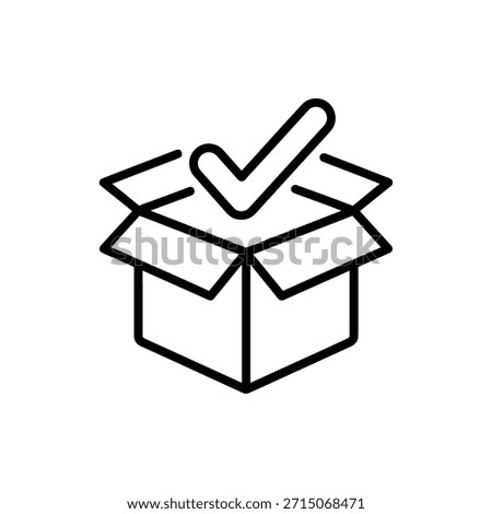Open Shipping Box With Success Checkmark And Motion Lines