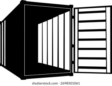 Open Shipping Container Design . Logistics and Cargo Concept
