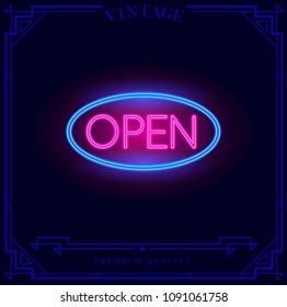 Open Shop 24/7 Neon light sign. Vector illustration.