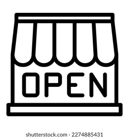 Open shop icon outline vector. Work meal. Cafe food