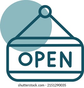 Open shop, illustration, vector on a white background.