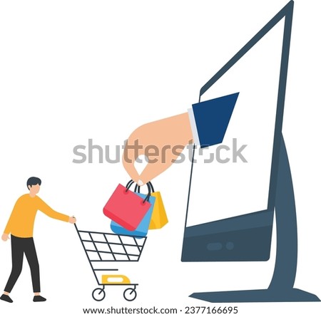 Open shop online, start e-commerce stores selling products online, build websites, create virtual stores on the internet concept, business people shopping on online concept.

 Foto stock © 