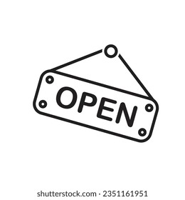 open shop placard icon vector element design template web