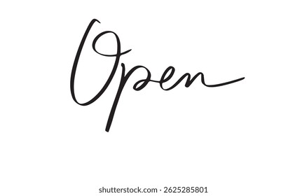 Open shop text font calligraphy hand written lettering script black color object open shop business cafe logo store retail welcome open shop announcement marketing information pager event open shop 