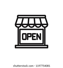 Open shop vector icon