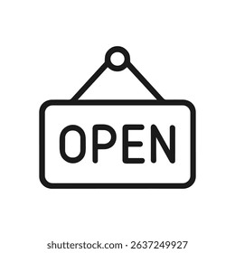 Open sign Black outline illustration design element
