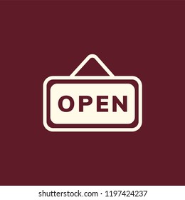 Open sign board icon vector