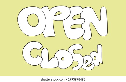 Open Sign Closed. for use in cafes, buildings, shops and others