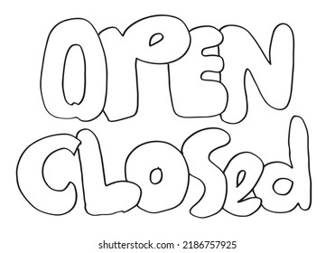 Open Sign Closed. for use in cafes, buildings, shops and others
