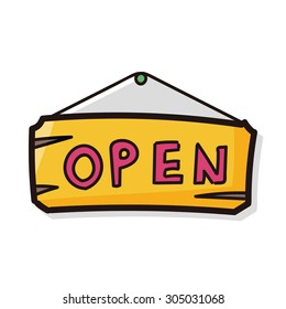 open sign color doodle