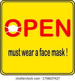 OPEN SIGN DESIGN WITH FLAT STYLE.