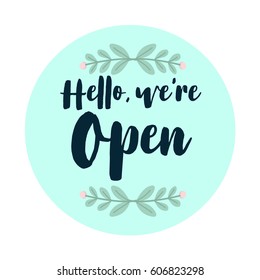 Open sign door for store isolated in white background