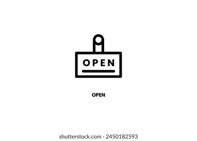 open sign e-commerce online outline style icon