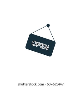 Open sign flat icon