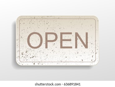 Open sign in grunge style.