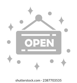 open sign sign icon, black friday on a white background, vector illustration