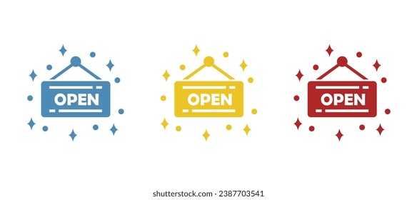 open sign sign icon, black friday on a white background, vector illustration