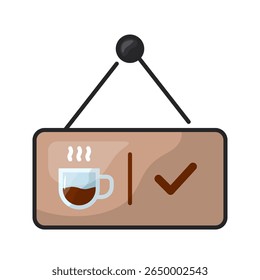 Open sign icon. open, coffee shop, shop, business, welcome, store, retail, signage. Vector Icon Illustration