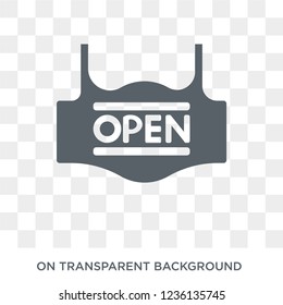 Open sign icon. Open sign design concept from  collection. Simple element vector illustration on transparent background.