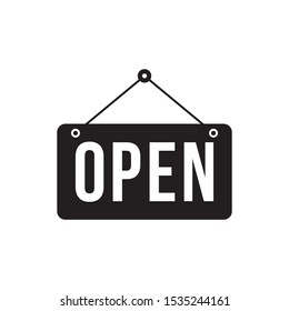 open sign icon design flat vector