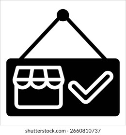 Open Sign Icon Element For Design