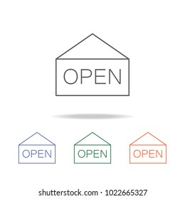 open sign icon. Element of a shopping multi colored icon for mobile concept and web apps. Thin line icon for website design and development, app development. Premium icon on white background