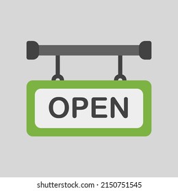 Open sign icon in flat style, use for website mobile app presentation