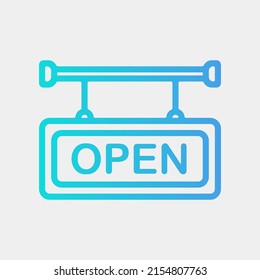 Open sign icon in gradient style, use for website mobile app presentation