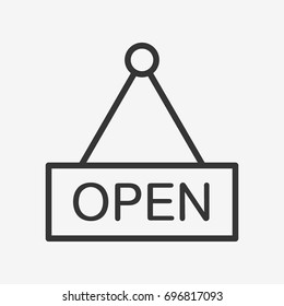 Open sign icon illustration isolated vector sign symbol
