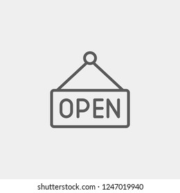 Open sign icon isolated on background. Door tag symbol modern, simple, vector, icon for website design, mobile app, ui. Vector Illustration