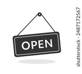 Open sign icon isolated vector illustration on white background.