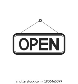 Open Sign Icon On White Background.